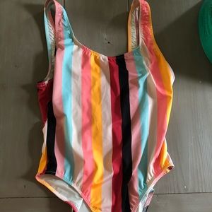 Solid and Striped one piece suit